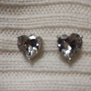 Elegant Silver Heart Earrings